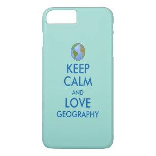 Capa iPhone 8 Plus/7 Plus Mantenha a calma e a geografia do amor