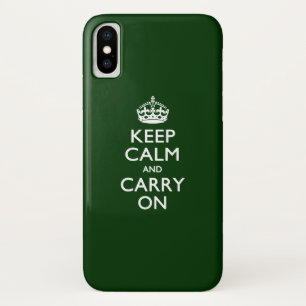 Capa Para iPhone X MANTENHA A CALMA E CONTINUE COM A Floresta Verde