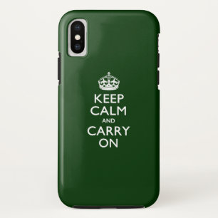 Capa Para iPhone XS MANTENHA A CALMA E SE MANTENHA NA Floresta Verde