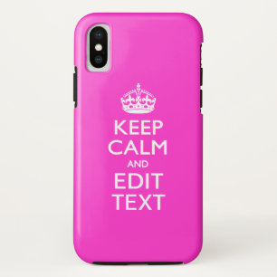 Capa Para iPhone XS Mantenha a calma personalizada tenha seu texto ros