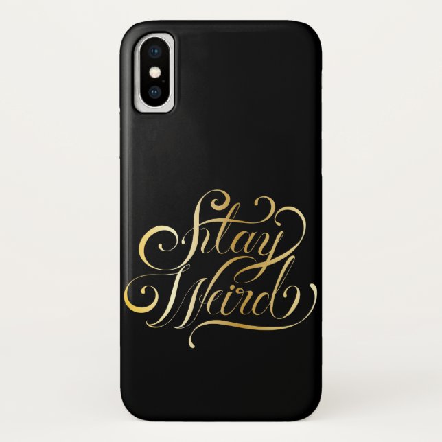 Capa Para iPhone, Case-Mate Mantenha-se estranho e preto, elegante, legal (Verso)