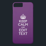 Capa Para iPhone Da Case-Mate MANTER CALM Personalizado E Editar Texto em Roxo<br><div class="desc">Um sotaque roxo personalizado, estilo "Manter Calmo e Continuar", dizendo em um presente personalizado. Humorístico ou caprichoso experimente suas palavras criativas nas duas linhas editáveis de texto. Lembre-se de usar letras CAPITAL para obter melhores resultados. Use o link "Perguntar a este Designer" para entrar em contato conosco com suas solicitações...</div>