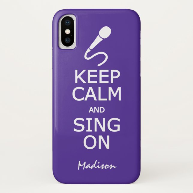 Capa Para iPhone, Case-Mate Manter Calmo e cantar em nomes personalizados e ca (Verso)
