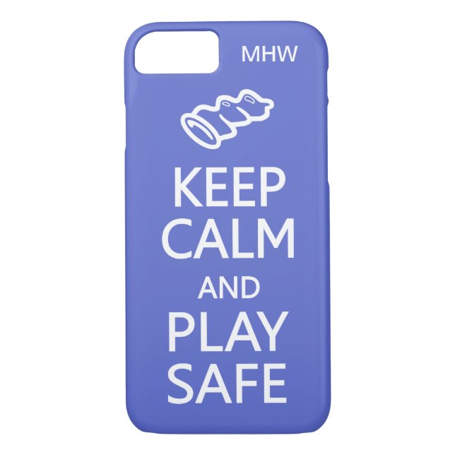 Capa Para iPhone, Case-Mate Manter Calmo e Reproduzir monograma personalizado  (Verso)