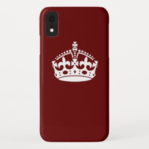 Capa Para iPhone XR Manter o Ícone da Coroa Calma no Vermelho Borgonh