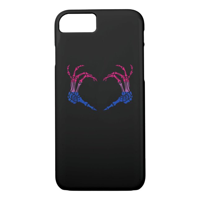 Capa Para iPhone, Case-Mate Mão do Skeleton Heart Bisexual Lgbt-Q Pride Skull (Verso)