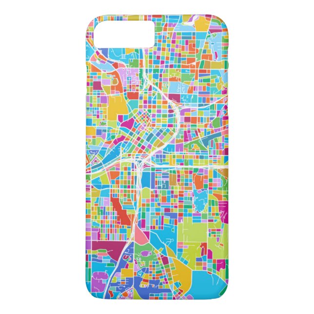 Capa Para iPhone, Case-Mate Mapa colorido de Atlanta (Verso)