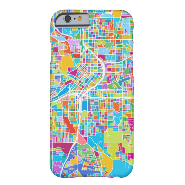 Capa Para iPhone, Case-Mate Mapa colorido de Atlanta (Verso)