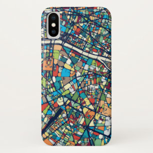 Capa Para iPhone Da Case-Mate Mapa colorido de Paris France  