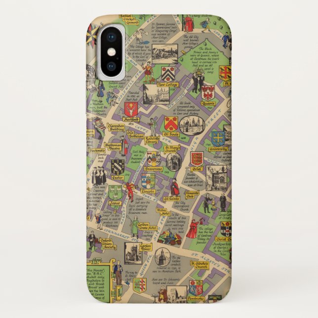 Capa Para iPhone, Case-Mate Mapa de Oxford, Inglaterra (estradas de ferro (Verso)