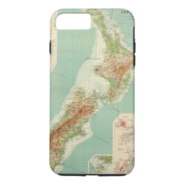 Capa Para iPhone, Case-Mate Mapa do atlas de Nova Zelândia (Verso)