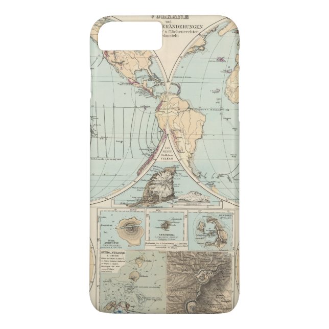 Capa Para iPhone, Case-Mate Mapa do atlas do DES Erdinnern de Thatigkeit (Verso)
