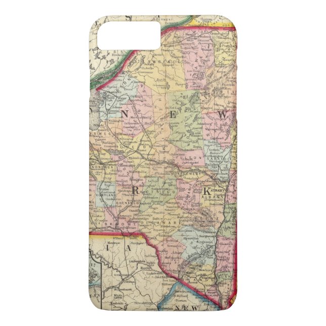 Capa Para iPhone, Case-Mate Mapa do condado dos estados de New York (Verso)