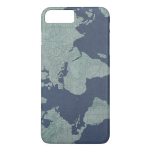 Capa Para iPhone Da Case-Mate Mapa do Mundo de Linen Azul