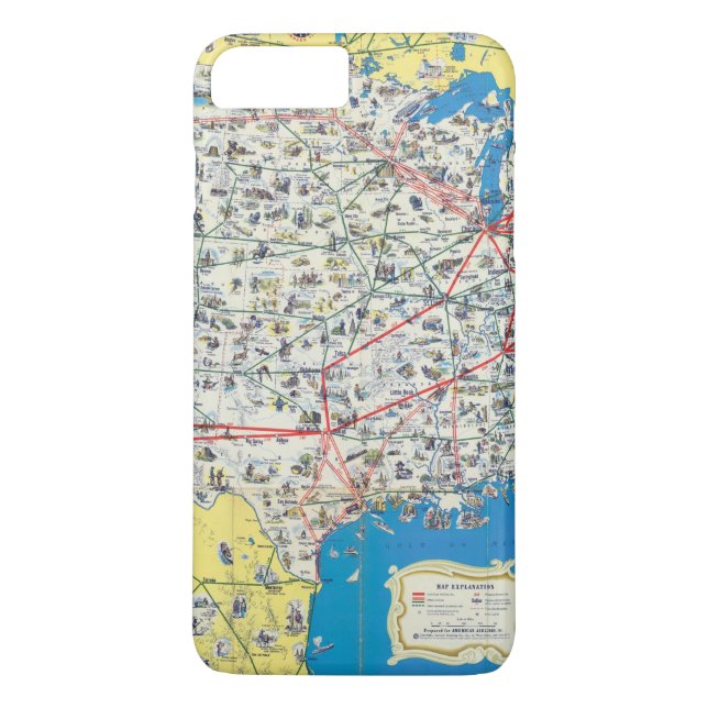 Capa Para iPhone, Case-Mate Mapa do sistema de American Airlines (Verso)