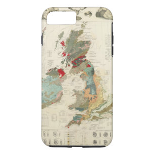 Capa iPhone 8 Plus/7 Plus Mapa Geological, palaeontological composto