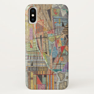 Capa Para iPhone X Mapa Moderno de Nova Iorque I