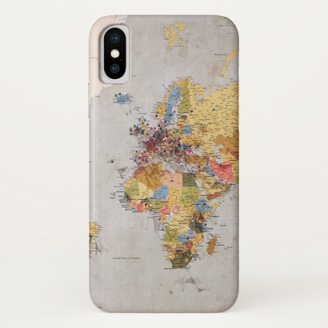 Capa Para iPhone, Case-Mate mapa mundial (Verso)