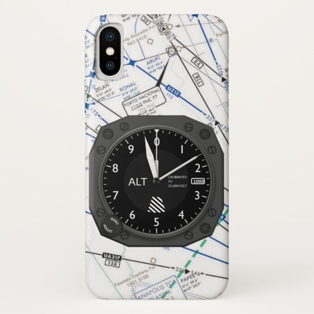 Capa Para iPhone, Case-Mate Mapa Seccional do Altímetro de Aeronaves (Verso)