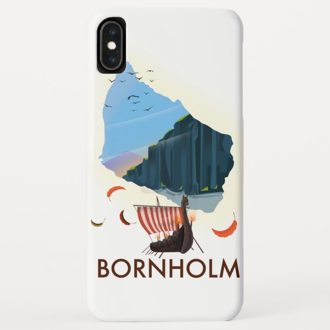 Capa Para iPhone, Case-Mate Mapa viking da ilha de Bornholm (Verso)