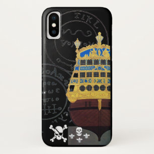 CAPA PARA iPhone X MAPAS ANTICOS GALLEON E PIRATAS