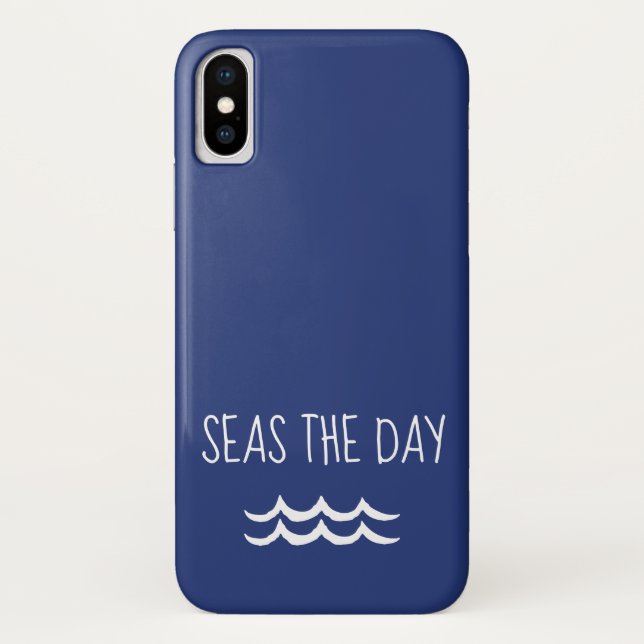 Capa Para iPhone, Case-Mate Mar Azul marinho no Dia Ondas Náuticas (Verso)