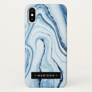 Capa Para iPhone Da Case-Mate Marble Azul Personalizado