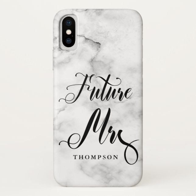 Capa Para iPhone, Case-Mate Marble Future Sra. Script Calliographic Bride para (Verso)