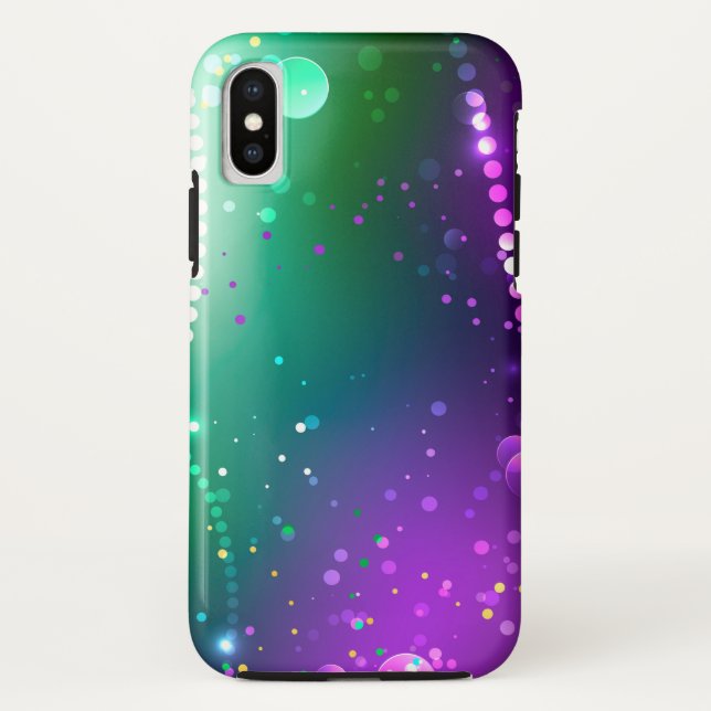 Capa Para iPhone, Case-Mate Mardi Gras Festivo Purple Background (Verso)