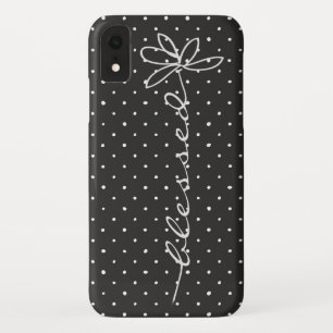 Capa Para iPhone Da Case-Mate Margarida abençoada no preto com bolinhas brancas
