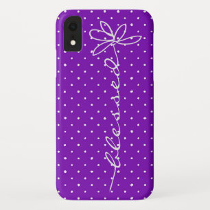 Capa Para iPhone Da Case-Mate margarida abençoada no roxo com bolinhas brancas