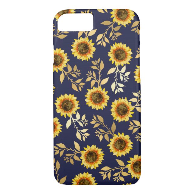 Capa Para iPhone, Case-Mate Marinho Amarelo sunny Dourado Girassóis Girassóis  (Verso)