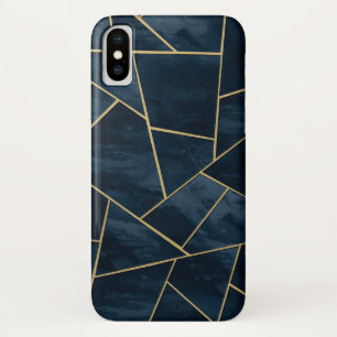 Capa Para iPhone Da Case-Mate Marinho azul Dourado geométrico à meia-noite #1