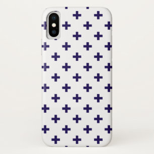 Capa Para iPhone Da Case-Mate Marinho azul polka cruza em branco