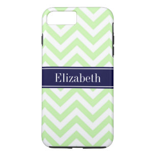Capa iPhone 8 Plus/7 Plus Marinho Celeron Green LG Chevron Blue Name Monogra