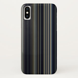 Capa Para iPhone X Marinho clássico e Douradas faixas multicores