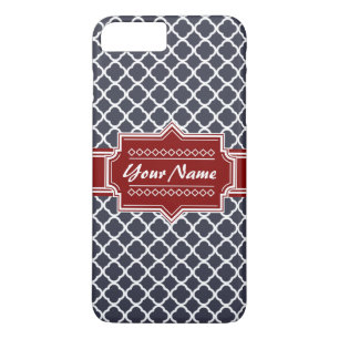 Capa Para iPhone Da Case-Mate Marinho e Quatrefoil Vermelho Personalizados