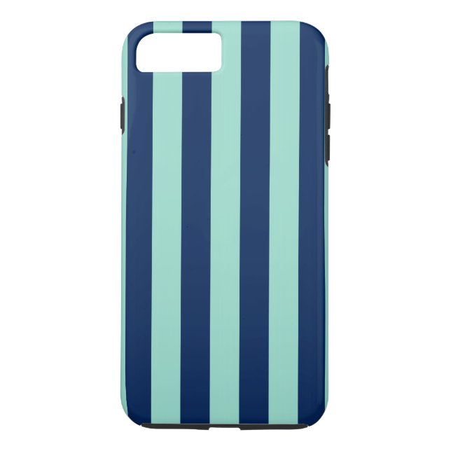 Capa Para iPhone, Case-Mate Marinho vertical e faixas verdes claras (Verso)
