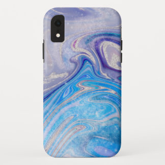 Capa Para iPhone Da Case-Mate mármore azul claro de prata roxo azul claro