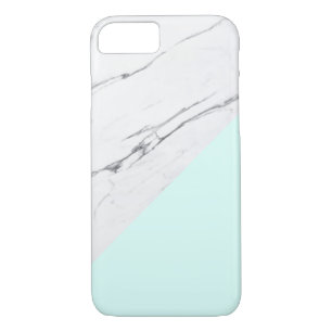 Capa iPhone 8/7 Mármore branco ctico moderno com cor de acento aqu