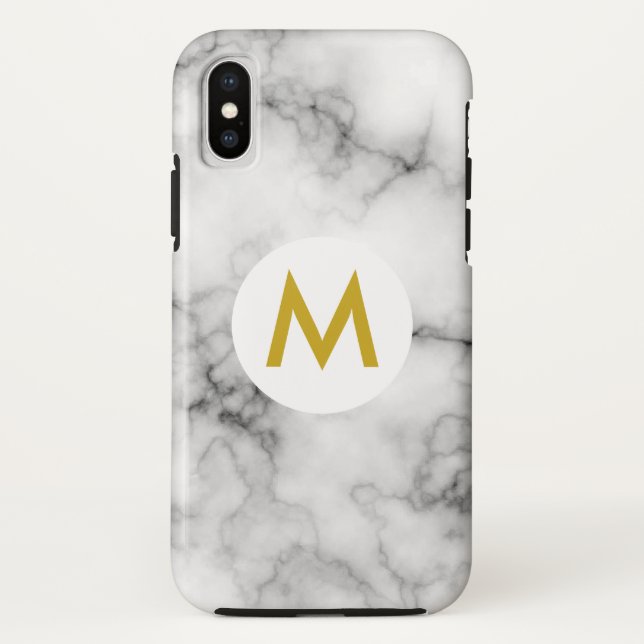 Capa Para iPhone, Case-Mate mármore com monograma (Verso)