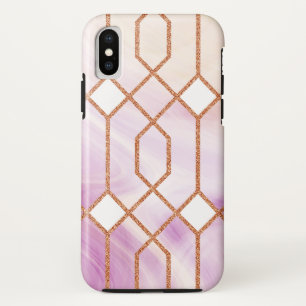Capa Para iPhone Da Case-Mate Mármore Rosa Geométrico de Ferro Dourado