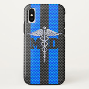 Capa Para iPhone Da Case-Mate Médico Médico MD Caduceus em Blue Strips