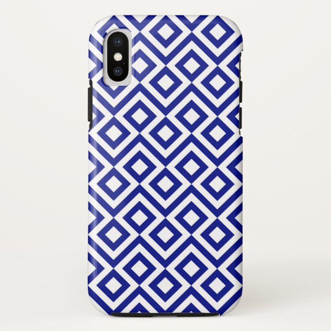 Capa Para iPhone, Case-Mate Medidor Geométrico Branco e Azul (Verso)