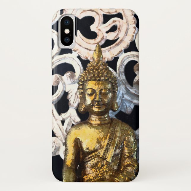 Capa Para iPhone, Case-Mate Meditação Dourada Terra Buda OM Aum Mantra Ajna (Verso)