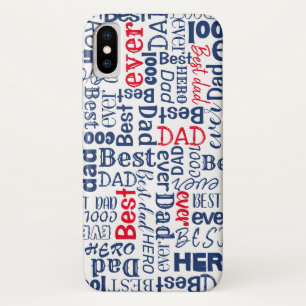 Capa Para iPhone Da Case-Mate Melhor Pai de Tipografia Legal Vermelho Branco e A