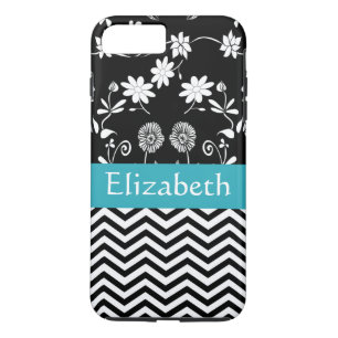 Capa iPhone 8 Plus/7 Plus Menina Personalizada Disies & Chevron com Nome