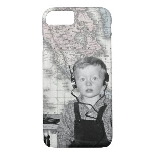 Capa iPhone 8/7 Menino com Mapa de Rádio Cristal