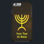 Capa Tough Para iPhone 6 Menorah Flame<br><div class="desc">Uma renderização digital marrom e dourada da menorah judia de sete ramificações (hebraico: מְ נ וֹ רָ ‎). Adicione seu próprio texto. A menorah de sete ramificações, usada no santuário portátil montado por Moisés na selva e, mais tarde, no Templo em Jerusalém, tem sido símbolo do judaísmo desde a Antiguidade...</div>