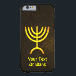 Capa Barely There Para iPhone 6 Menorah Flame<br><div class="desc">Uma renderização digital marrom e dourada da menorah judia de sete ramificações (hebraico: מְ נ וֹ רָ ‎). Adicione seu próprio texto. A menorah de sete ramificações, usada no santuário portátil montado por Moisés na selva e, mais tarde, no Templo em Jerusalém, tem sido símbolo do judaísmo desde a Antiguidade...</div>